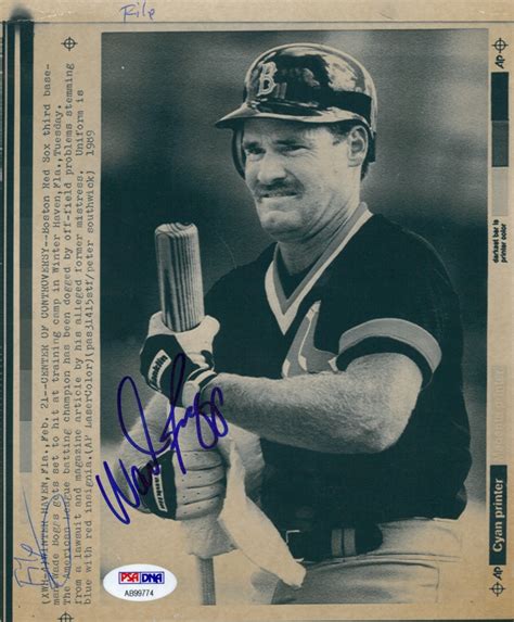 Wade Boggs Signed Red Sox X Upi Wire Photo Psa Coa Pristine Auction