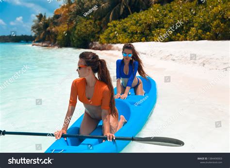 Two Sexy Bikini Models Swimwear Posing Stock Photo 1384490003 Shutterstock