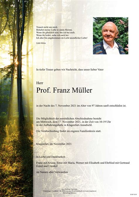 Parte Für Prof Franz Müller Pax · Requiem