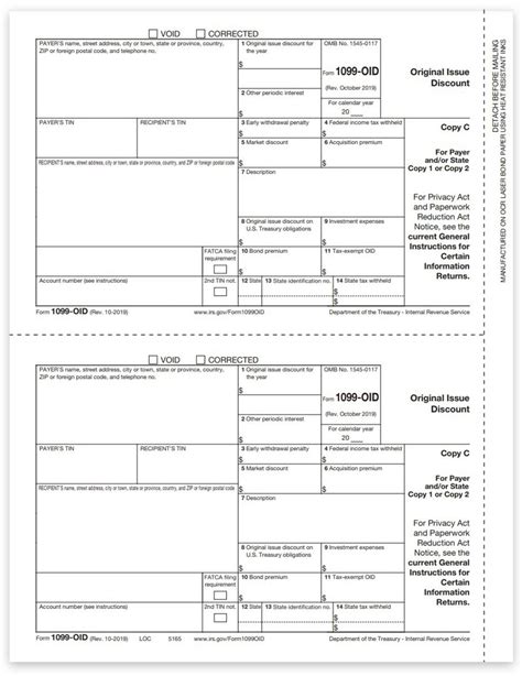 1099oid Tax Forms For Original Issue Discount Payer Copy C Zbpforms