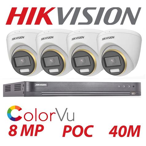 8MP 4K HIKVISION COLORVU POC FIXED TURRET CAMERA 2 8MM WHITE DS