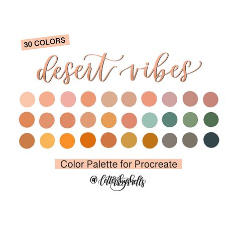 Desert Vibes Color Palette For Procreate Color Swatches Etsy Desert