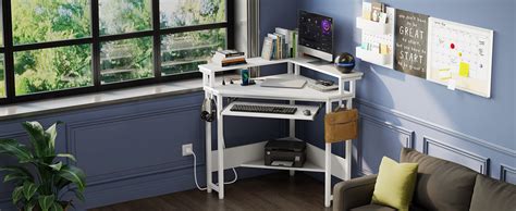 Amazon Rolanstar Corner Desk W X H Small Computer Desk