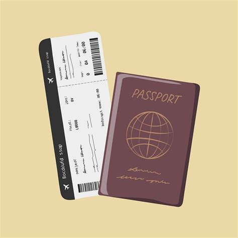 Passport Ticket Aesthetic Illustration Design Free Photo