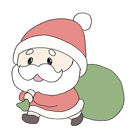 how to draw a cute santa
