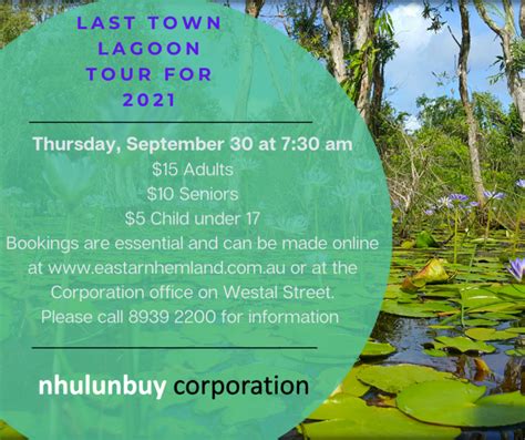 Lagoon Tour: FINAL TOUR FOR THE SEASON | Nhulunbuy Corporation