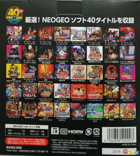 Snk Neo Geo Mini Vgdb Vídeo Game Data Base