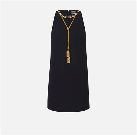 Crêpe boxy mini dress with necklace Elisabetta Franchi