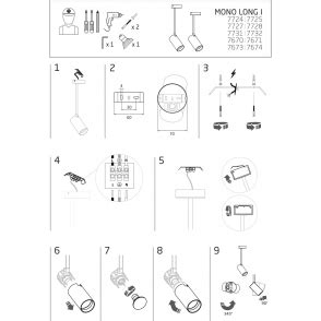 Lampa sufitowa regulowana Mono 31cm mosiężna Nowodvorski