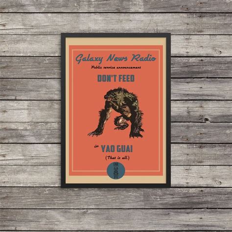 Fallout Poster Yao Guai Poster Vintage look print | Etsy