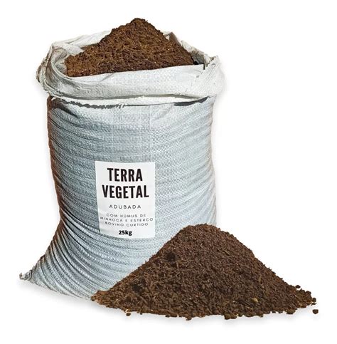 Terra Vegetal Adubada Humus De Minhoca 20kg Para Plantas Mebuscar