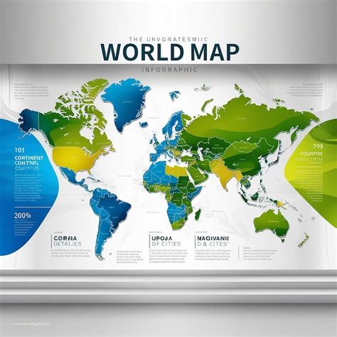 World Map Professional Infographic Premium AI Generated Image