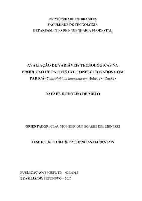 Pdf Avalia O De Vari Veis Tecnol Gicas Na Produ O De Repositorio