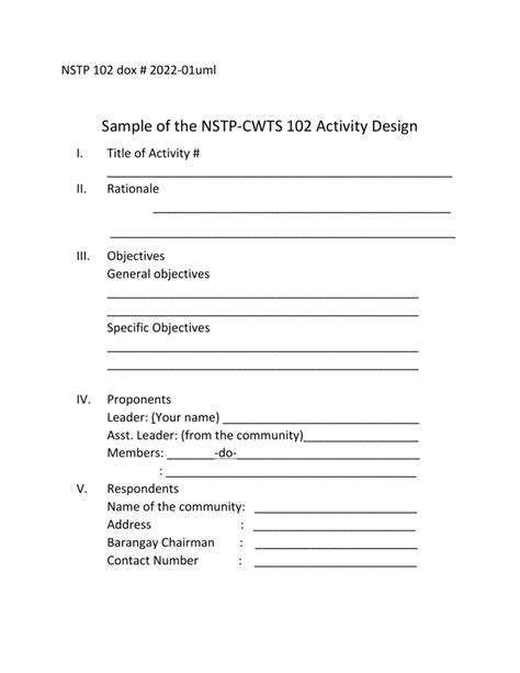 Nstp Form