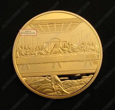 Jesus Christ Last Supper Son Of God Christian 24k Gold Plated Coin Token