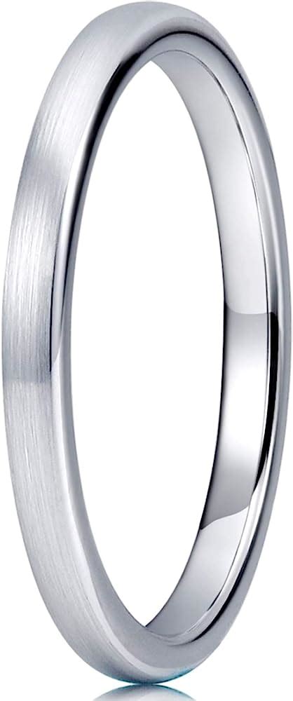 サイズ THREE KEYS JEWELRY 4mm White Tungsten Carbide Wedding Ring for