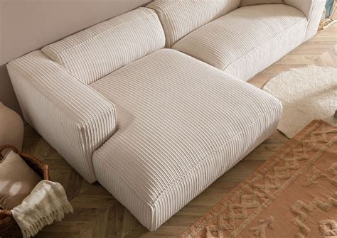 Ecksofa Mit Cord Bezug In Beige Massivmoebel