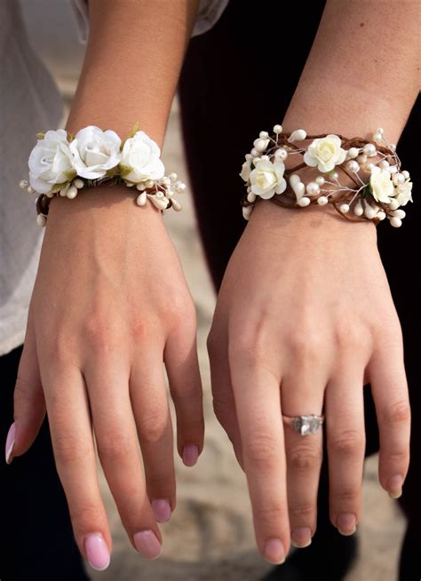 Corsage Bracelet Flower Wrist Bracelet Flower Wrist Corsage Etsy