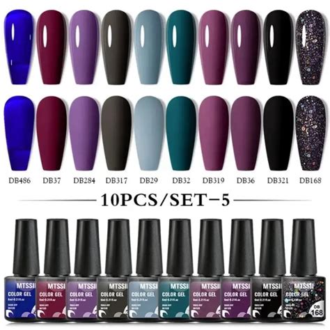 Mtssii Ensemble De Vernis Ongles Gel Violet Paillettes Semi Continu