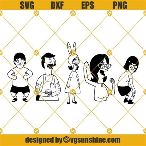 Bobs Burgers Svg Png Dxf Eps Cut Files Clipart Cricut Silhouette