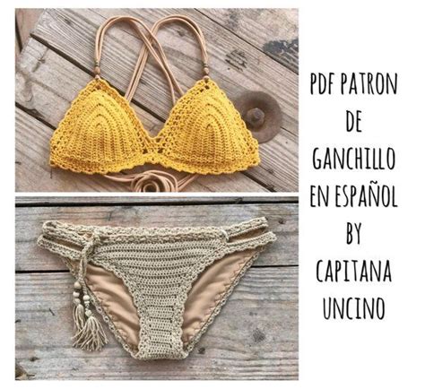 PDF PATRON De Ganchillo Marina Bikini 2 Partes Tallas XS S M L En