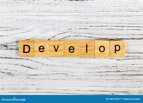 DEVELOP Word Made With Wooden Blocks Concept Stock Image Image Of