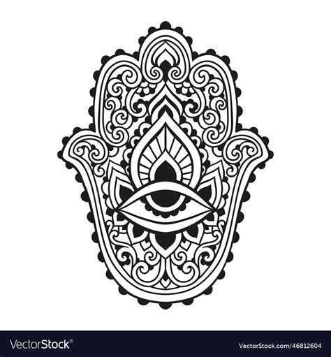 Hamsa Hand Of Fatima Ethnic Royalty Free Vector Image