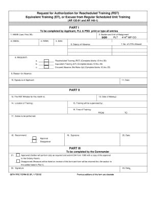 Army Training Army Training Request Form