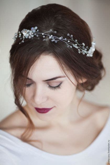 Свадебный венок для волос. Венок на голову. Украшение для невесты в ...
