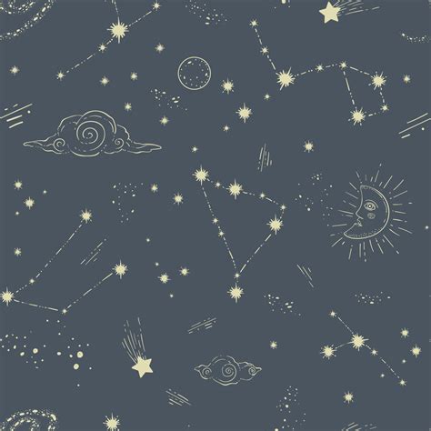 Starry sky with constellations and figures print 22908097 Vector Art at ...