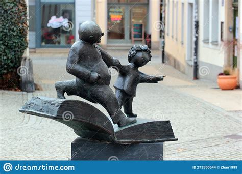 Plauen Germany March Sculpture Of Father And Son By Erik