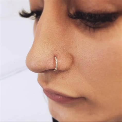 Gold Diamond Nose Ring Hoop Atelier Yuwa Ciao Jp