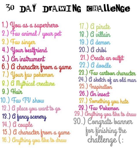 drawing challenge | Drawing challenge, 30 day drawing challenge ...