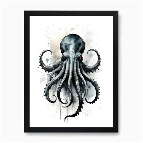 Kraken Watercolor Painting (25) Art Print by 1xMerch - Fy