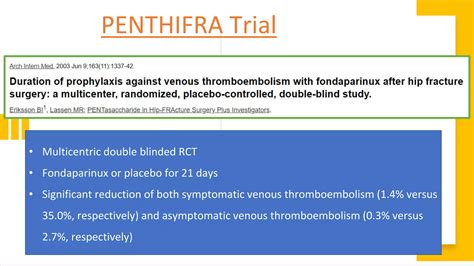 Dvt Prophylaxis In Orthopaedic Surgery Ppt