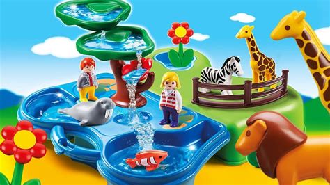 Playmobil 123 Wild Animals Zoo Aquarium Playset Playing With Water