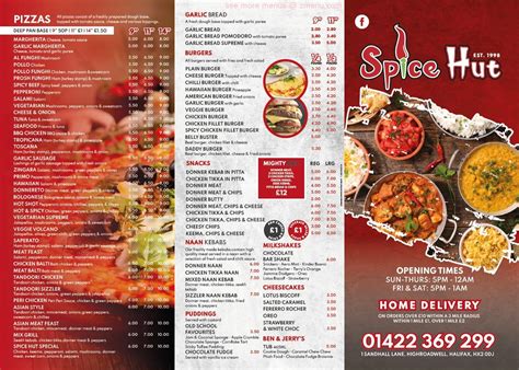 Menu At Highroad Well Spice Hut Fast Food Halifax 1 Sandhall La