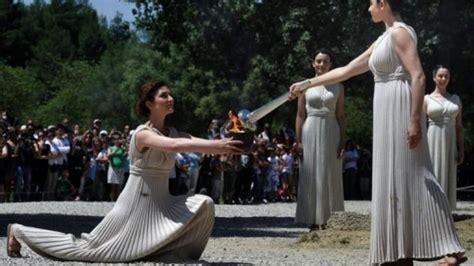 London Games Torch Lit In Olympia Greece