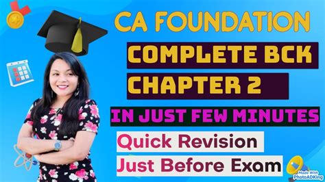 Last Minute Revision Revise Chapter BCK OF CA Foundation In Just Few