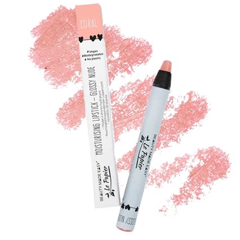 Lápiz labial Glossy Nude Coral Bambú Cosmética sin Tóxicos