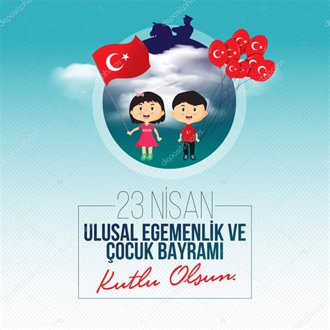 Vector Ilustraci N De La Bayrami Cocuk 23 Nisan Traducci N Turco