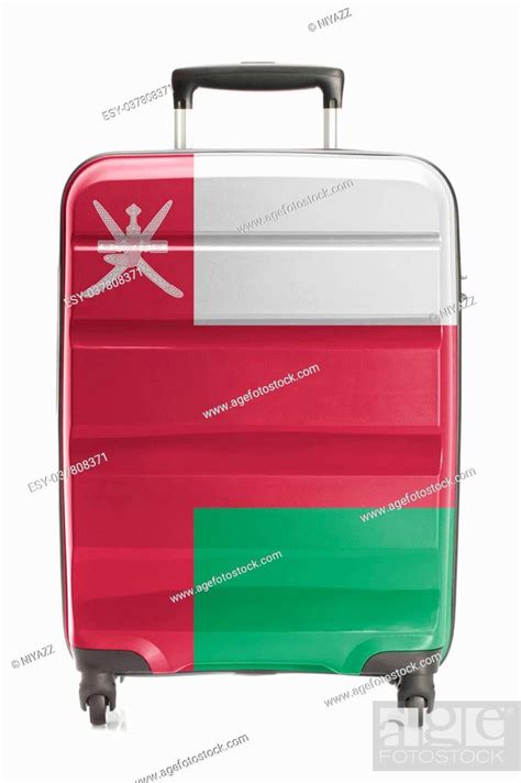 Suitcase Painted Into National Flag Series Oman Stock Photo Picture