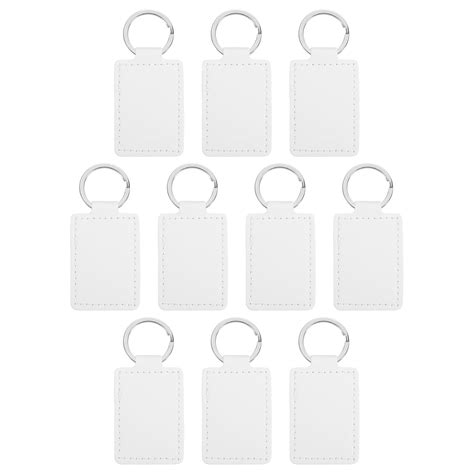 uxcell sublimation blank keychains pcs rectangle leather keychain