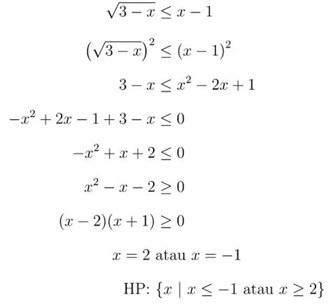 Contoh Soal Dan Pembahasan Pertidaksamaan Akar Matematika Sma