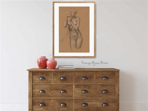 Vintage Art Nude Drawing Digital Download Wall Art Home Décor s Vintage Still Life Etsy
