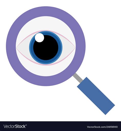 Magnifying Glass With Human Eye Royalty Free Vector Image