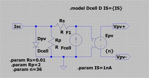 Voltage LT Spice Simulation Model For PV Panel Electrical