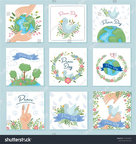 International Day Peace Poster Templates White Stock Vector (Royalty ...