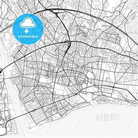 Vector PDF map of Fuji, Japan - HEBSTREITS