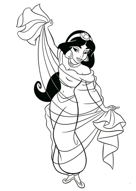 Coloriage Disney Princesse Jasmine télécharger et imprimer gratuit